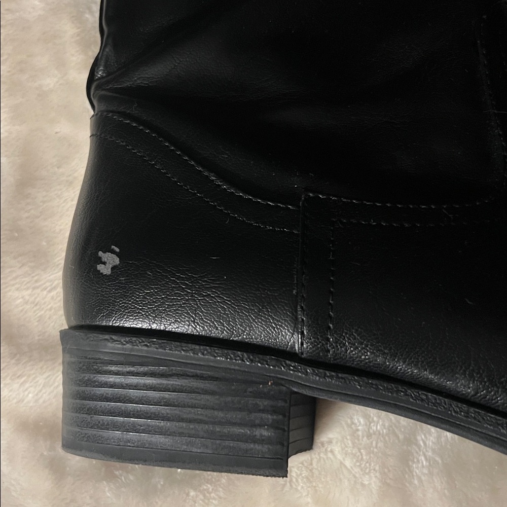WHITE MOUNTAIN 👢 TALL OVER-THE-KNEE BLACK FAUX LEATHER VEGAN BOOTS Women 11 - Picture 9 of 15